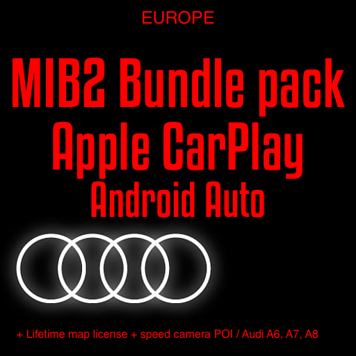 Audi MMI MIB2 BUNDLE UPDATE PACK - Apple CarPlay / Android Auto / Lifetime map license / Speed cam POI / 2024