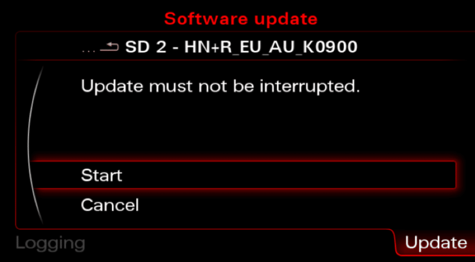 MMI 3G firmware update - Start